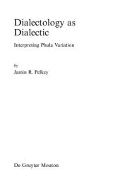 Couverture : Dialectology as dialectic