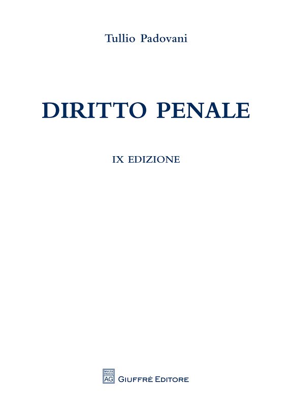 Couverture : Diritto penale (9. ed.) Tullio Padovani