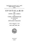 Couverture : Epistolario de Rufino José Cuervo con varios corresponsales no incluidos en los epistolarios publicados