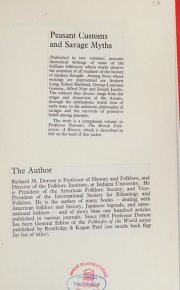Couverture : Peasant customs and savage myths