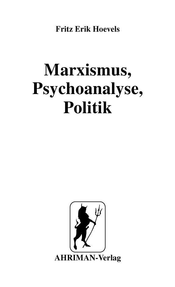 Couverture : Marxismus, Psychoanalyse, Politik