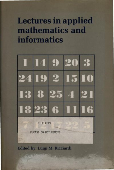 Couverture : Lectures in applied mathematics and informatics