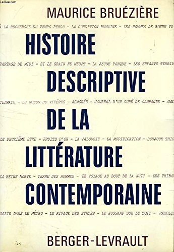 Couverture : Histoire descriptive de la littérature contemporaine