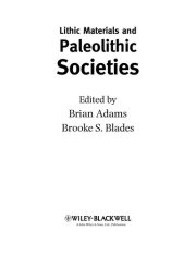 Couverture : Lithic materials and Paleolithic societies
