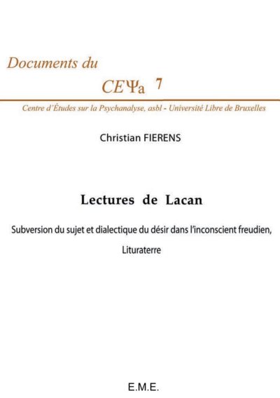 Couverture : Lectures de Lacan