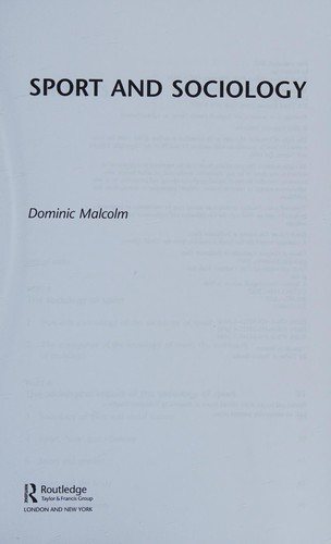 Couverture : Sport and Sociology