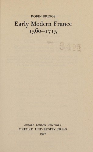 Couverture : Early modern France 1560-1715