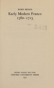 Couverture : Early modern France 1560-1715