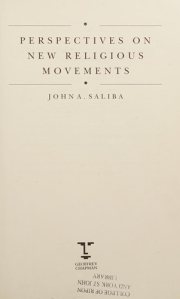 Couverture : Perspectives on new religious movements