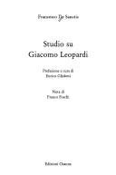 Couverture : Studio su Giacomo Leopardi