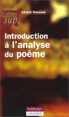 Couverture : Introduction a l'analyse du poème np