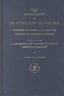 Couverture : Die Fragmente der Griechischen Historiker