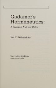 Couverture : Gadamer' Hermeneutics