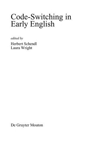 Couverture : Code-switching in early English