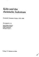 Couverture : Köln und das rheinische Judentum