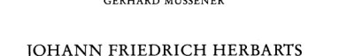 Couverture : Johann Friedrich Herbarts "Pädagogik der Mitte"