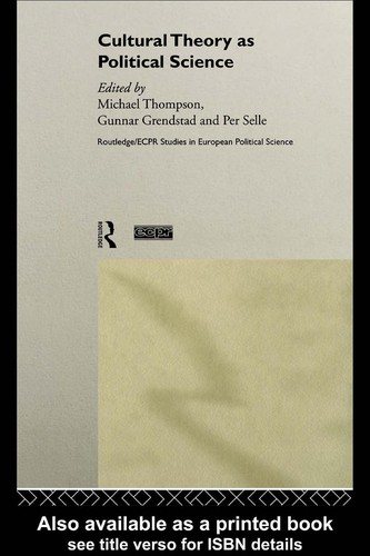 Couverture : Cultural theory as political science