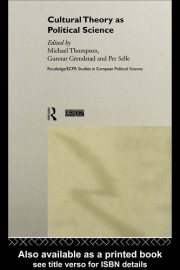 Couverture : Cultural theory as political science