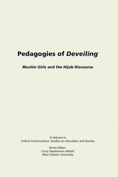 Couverture : Pedagogies of deveiling