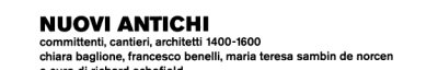 Couverture : Nuovi antichi