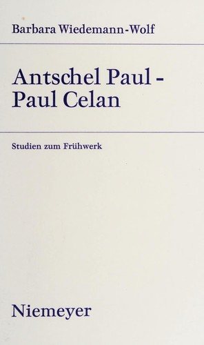 Couverture : Antschel Paul--Paul Celan