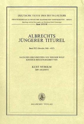 Couverture : Albrechts Juengere Titurel (Deutsche Texte Des Mittelalters)