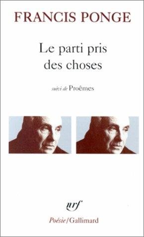 Couverture : Le parti pris des choses