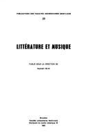Couverture : Littérature et musique