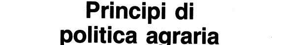 Couverture : Principi di politica agraria