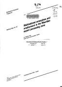 Couverture : Multinational Enterprises and Employment in the Mauritian Export Processing Zone (Working Papers, No 52)