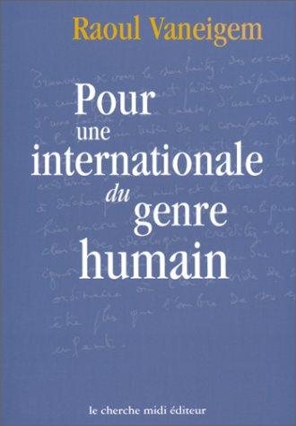 Couverture : Pour une internationale du genre humain