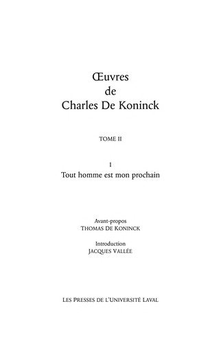 Couverture : Œuvres de Charles de Koninck
