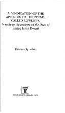 Couverture : Poems supposed to have been written at Bristol by Thomas Rowley and others in the fifteenth century
