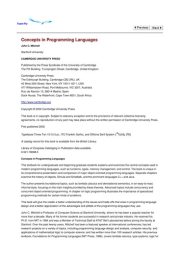 Couverture : Concepts in Programming Languages