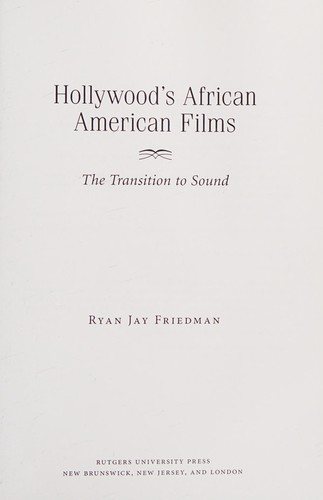 Couverture : Hollywood's African American films