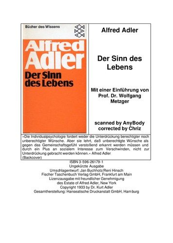 Couverture : Der Sinn des Lebens
