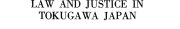 Couverture : Law and justice in Tokugawa Japan