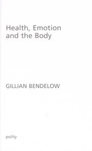 Couverture : Health, emotion, and the body