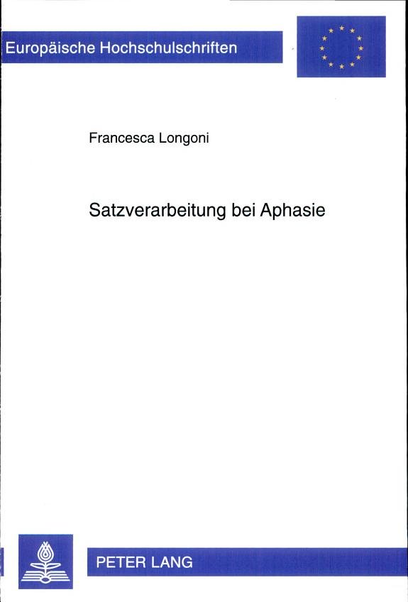 Couverture : Satzverarbeitung bei Aphasie