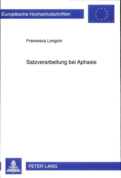 Couverture : Satzverarbeitung bei Aphasie