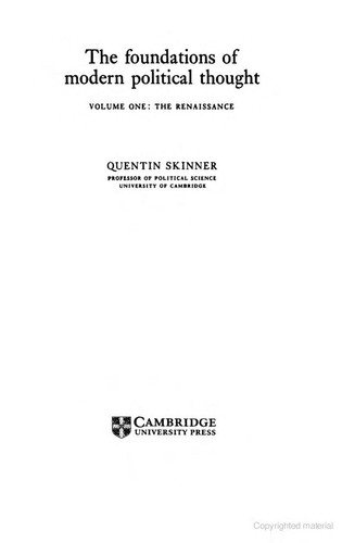 Couverture : The foundations of modern political thought