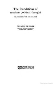 Couverture : The foundations of modern political thought