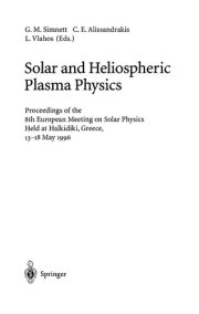 Couverture : Solar and heliospheric plasma physics