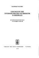 Couverture : Geschichte der österreichischen Musikkritik in Beispielen
