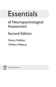 Couverture : Essentials of neuropsychological assessment