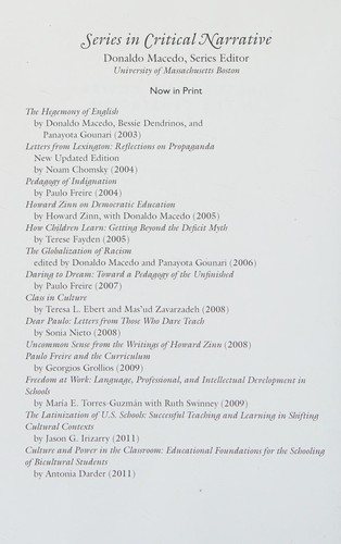 Couverture : Culture and Power in the Classroom