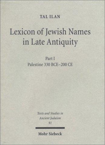 Couverture : Lexicon of Jewish Names in Late Antiquity