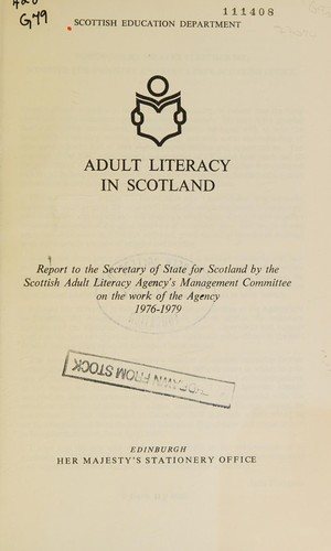 Couverture : Adult literacy in Scotland