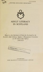 Couverture : Adult literacy in Scotland