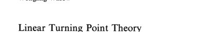 Couverture : Linear turning point theory